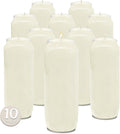 Hyoola 9 Day Prayer Candles 7 inch Tall Pillar Candles for Religious, Memorial, Party Decor, Vigil and Emergency Use - Vegetable Oil Wax in Plastic Jar Container, White (Pack of 10)