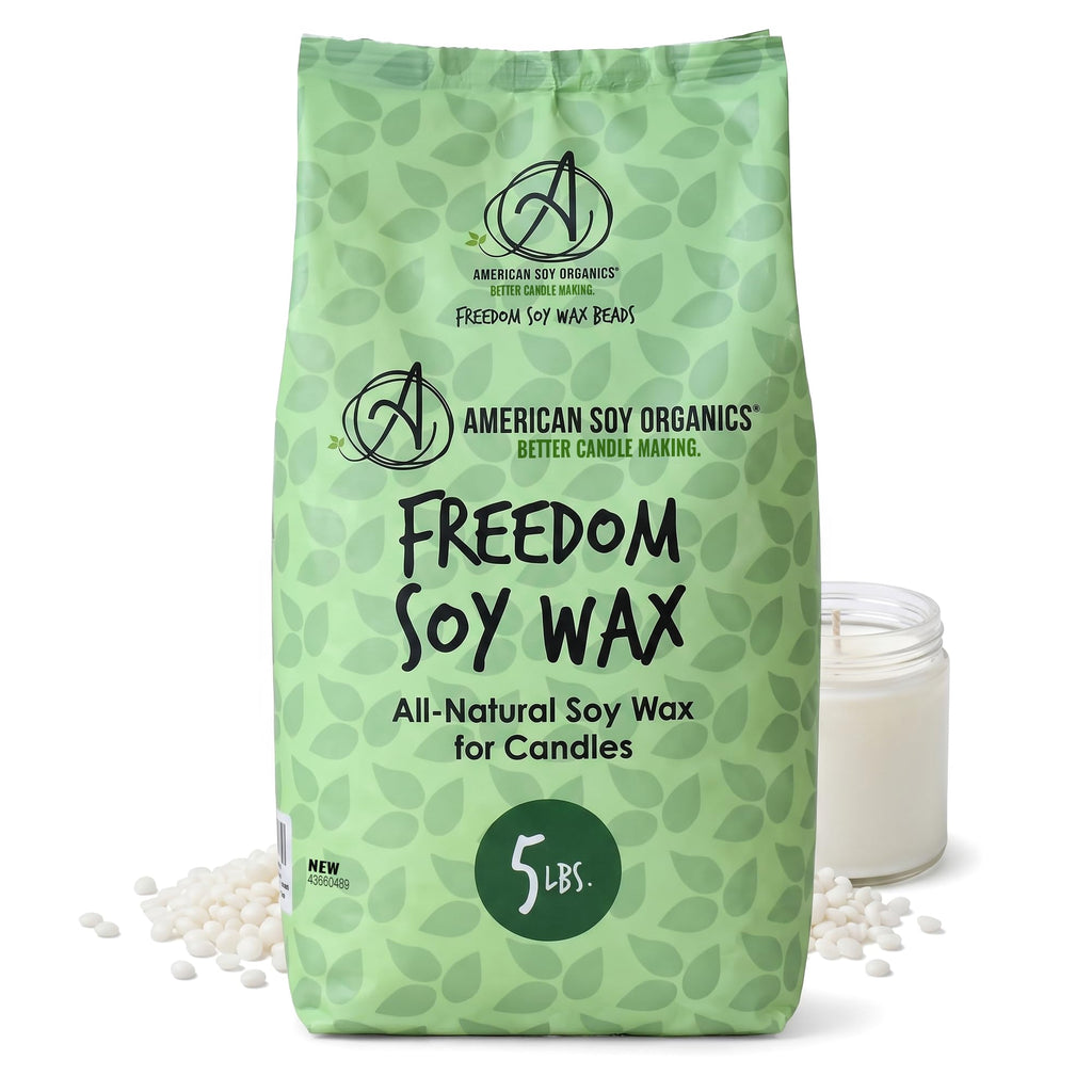 American Soy Organics Freedom Soy Wax Beads, All-Natural Candle Wax, 25 lbs
