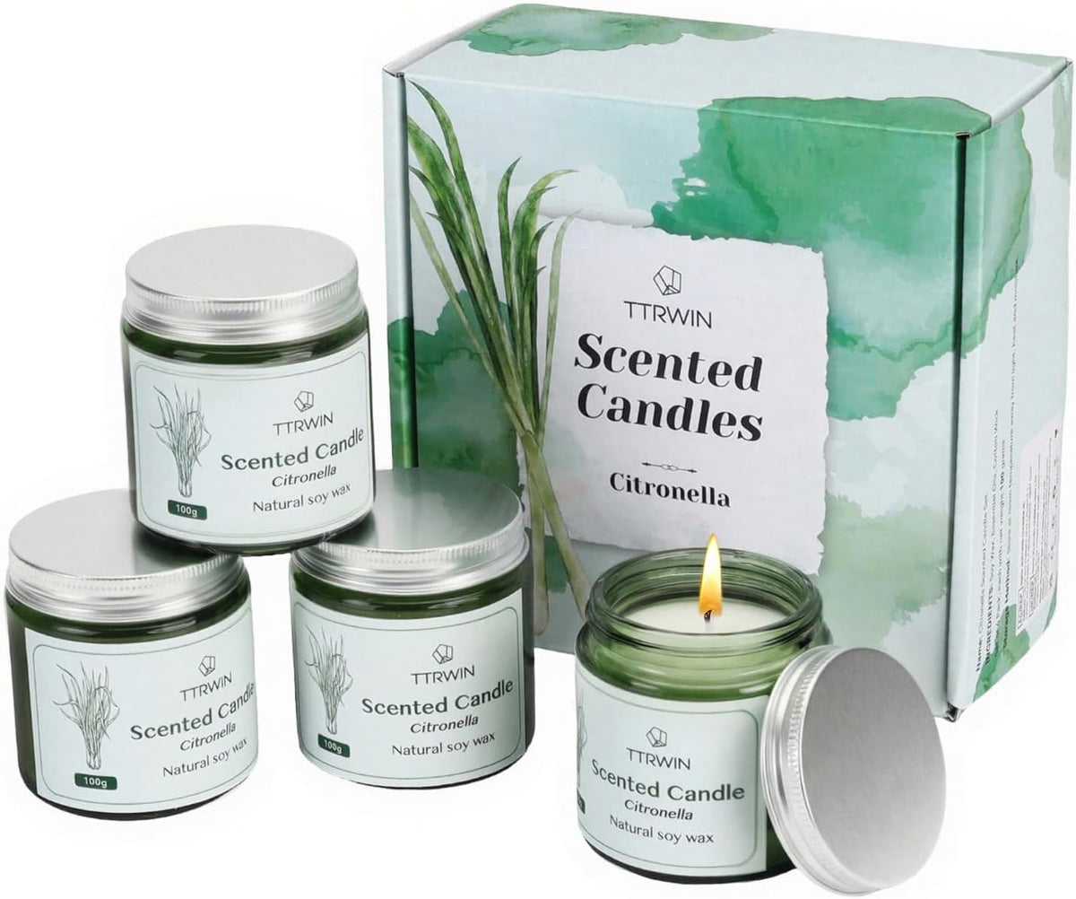 TTRWIN Citronella Candles, 4 Pick Citronella Candles Outdoor, Soy Wax