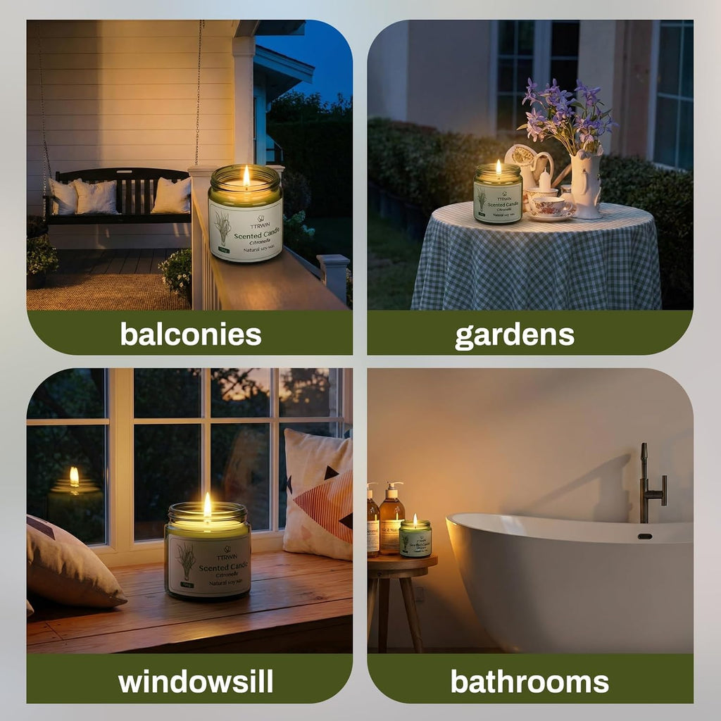 TTRWIN Citronella Candles, 4 Pick Citronella Candles Outdoor, Soy Wax