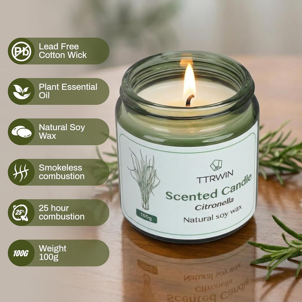 TTRWIN Citronella Candles, 4 Pick Citronella Candles Outdoor, Soy Wax