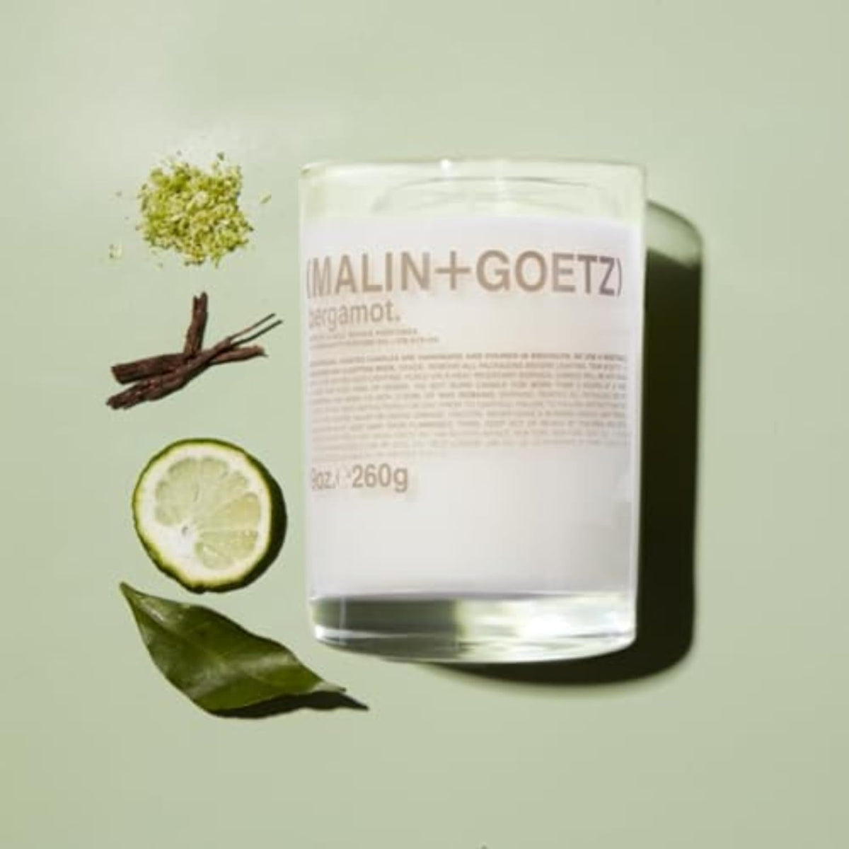 MALIN+GOETZ 9oz Scented Candle | Hand-Poured Soy Wax with Unique Fragrance Blends | Clean-Burning, Vegan & Cruelty-Free | Bergamot, Sage, Otto, Tomato, Strawberry, Cannabis, Dark Rum & Leather