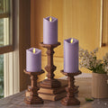 Matchless Candle Co. by Luminara Set of 3 Flameless LED Flickering Moving Flame Pillars (3" x 4.5", 5.5", 6.5"), Melted Unscented Real Wax Edge w/Smooth Finish, AA Battery Operated, Pearl Ivory