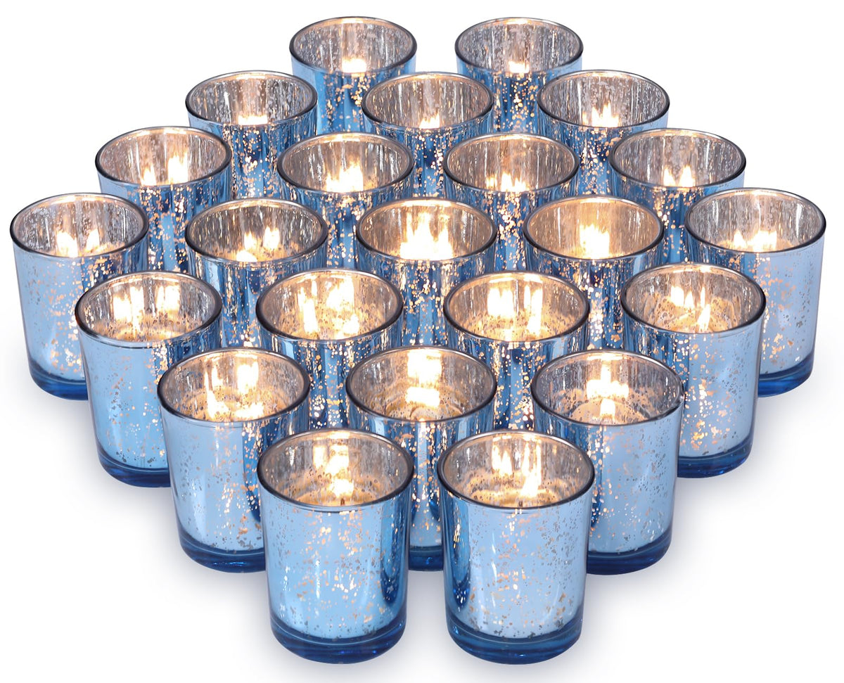 Volens Gold Party Decorations 72pcs, Mercury Glass Votive Candle Holders